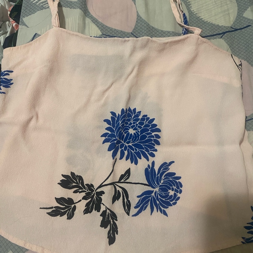 Forever 21 Pink Floral Crop Top (Size S)